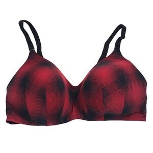 Torrid Curve 360 Smoothing Wire-Free Bra Red Black Buffalo Plaid 40DD 18338374